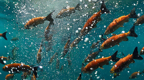 Das Blasenvorhang verbessert die Wasserqualität im dichten Besatz