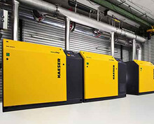 Estación de soplantes de émbolo para el tratamiento de aguas residuales de Manching.