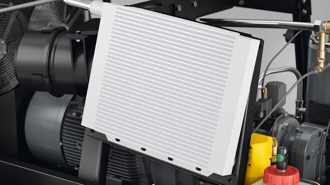 Refrigerador final de aire comprimido de serie en los compresores móviles MOBILAIR de KAESER KOMPRESSOREN.